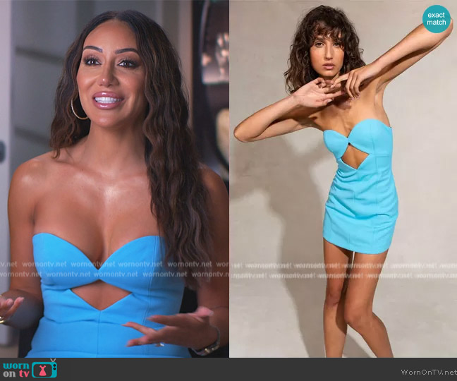 Misha Alyssa bonded Crepe Mini Dress worn by Melissa Gorga on The Real Housewives of New Jersey