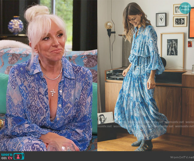 Miss June Paris Delicate Maxi Shirt Dress worn by Margaret Josephs on The Real Housewives of New Jersey