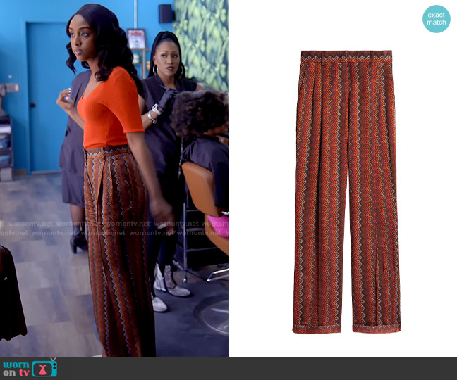 M Missoni Chevron Pants worn by Karen Mott (Ebony Obsidian) on Tyler Perrys Sistas