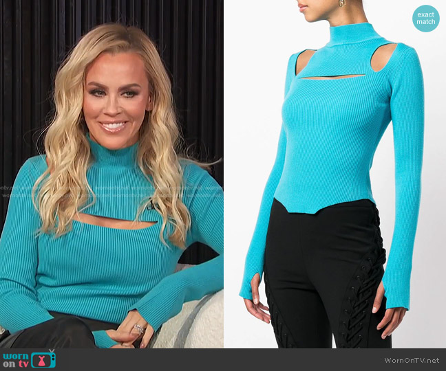 Monse Cut-Out Detail Mock Neck Top worn by Jenny McCarthy on E! News