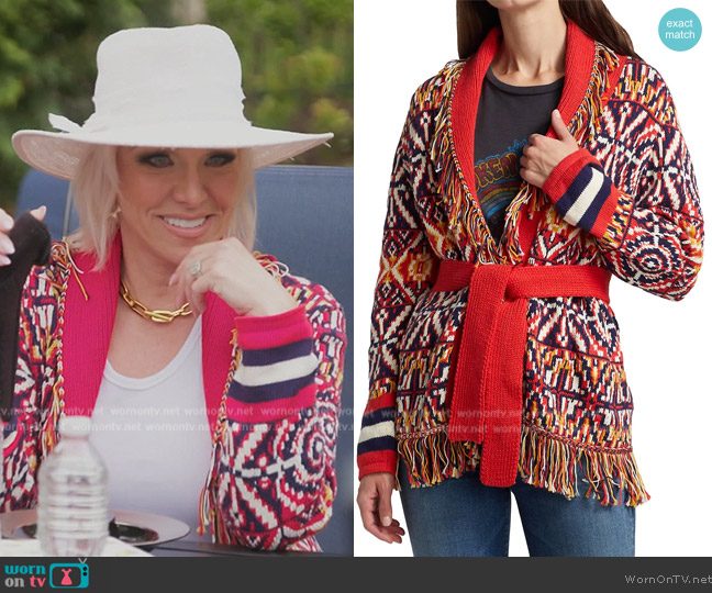Mother Belted Short Cardigan worn by Margaret Josephs on The Real Housewives of New Jersey