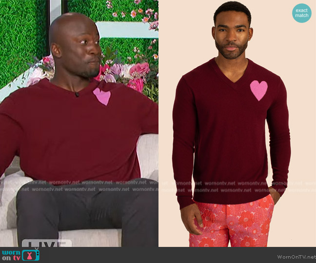 Mr Turk Lover V-neck Sweater worn by Akbar Gbajabiamila on The Talk
