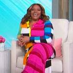 Sherri’s mixed stripe ribbed dress on Sherri