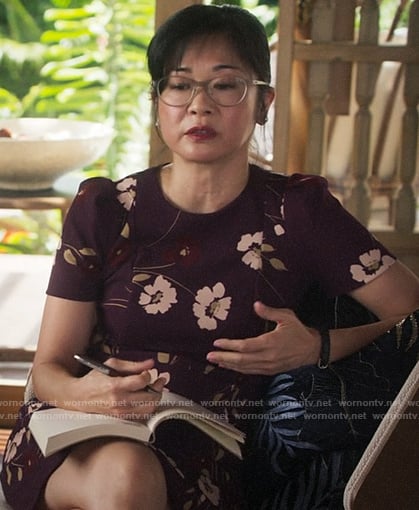 Nancy’s purple floral dress on Fantasy Island