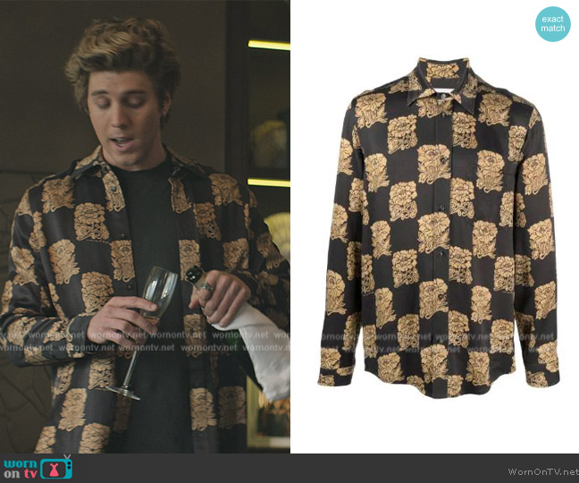 Nanushka Floral check-print shirt worn by Adam Pratt (Lukas Gage) on You