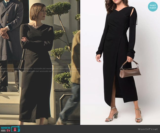 Nanushka Long-Sleeved Wrap Dress worn by Kate (Charlotte Ritchie) on You