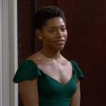 Necie’s green midi dress on The Neighborhood