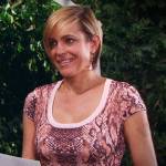 Nicole’s pink snakeskin print dress on Days of our Lives