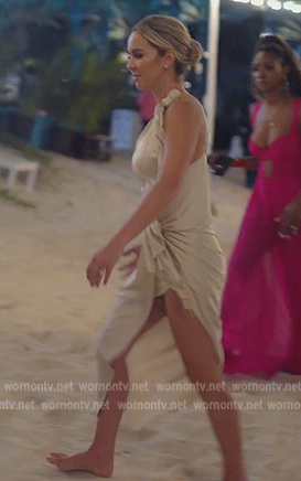 Nicole’s satin one shoulder dress on The Real Housewives of Miami