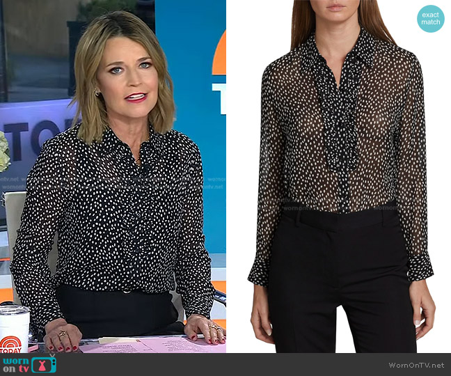 Nili Lotan Oriane Ruffle Shirt worn by Savannah Guthrie on Today