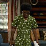 Noah’s green floral jumpsuit on Bunkd