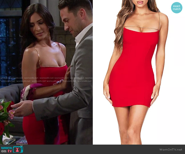 Nookie Lexi Chain Mini Dress worn by Gabi Hernandez (Camila Banus) on Days of our Lives