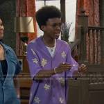 Noah’s purple floral knit shirt and shorts on Bunkd