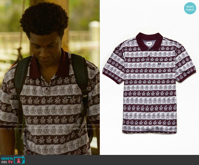 Obey Unity Jacquard Flower Polo Shirt worn by Pope (Jonathan Daviss) on Outer Banks