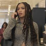 Olivia’s gray marled ribbed cardigan on All American
