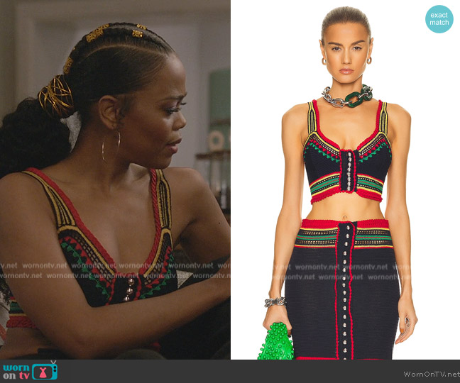 Paco Rabane Crop Top worn by Alicia (Pauline Dyer) on All American