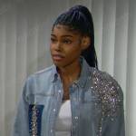 Paris’s crystal embellished denim shirt on The Bold and the Beautiful