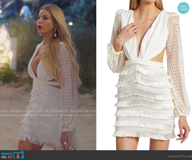 Patbo Eyelet & Fringe Mini Dress worn by Alexia Echevarria (Alexia Echevarria) on The Real Housewives of Miami