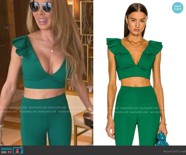 Patbo Ruffle Fly Away Bra worn by Lisa Hochstein (Lisa Hochstein) on The Real Housewives of Miami