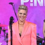 Pink’s coral oversized blazer on Today