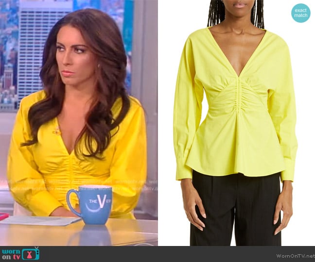 Proenza Schouler Cotton Poplin Peplum Blouse worn by Alyssa Farah Griffin on The View