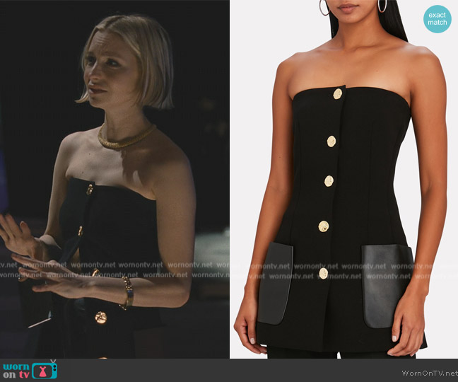 Proenza Schouler Leather-Trimmed Strapless Suiting Top worn by (Annabelle Dexter-Jones) on Succession