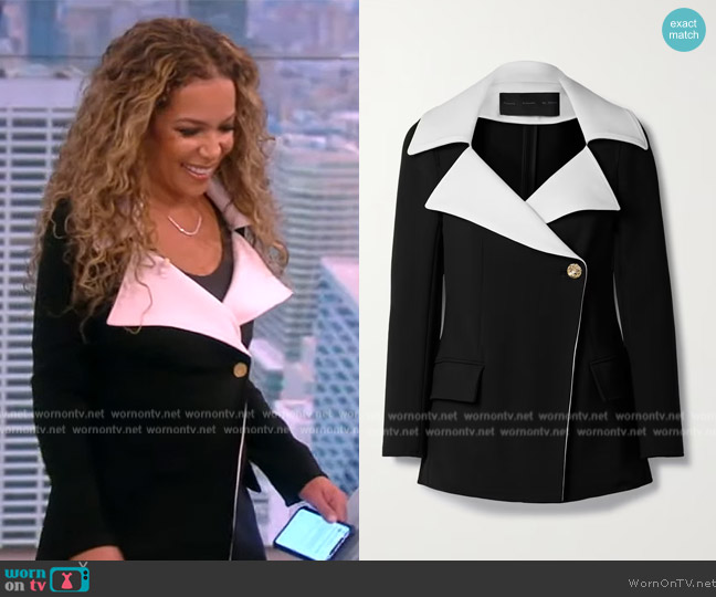 Proenza Schouler Re-edition 2020 asymmetric wool-blend blazer worn by Sunny Hostin on The View