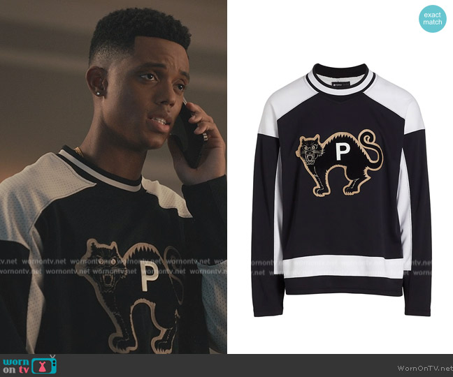 Purple Brand Athletic Team Jersey Long-Sleeve Shirt worn by Will Smith (Jabari Banks) on Bel-Air
