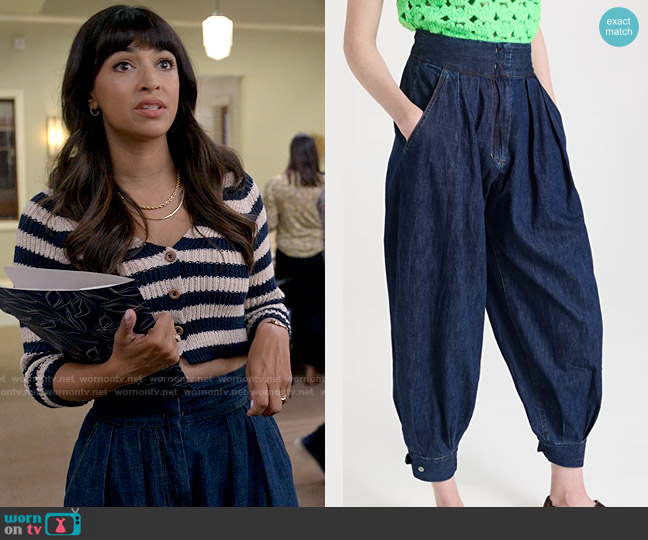 Rachel Comey Encino Pants worn by Sam (Hannah Simone) on Not Dead Yet