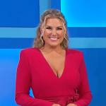Rachel’s pink v-neck long sleeve mini dress on The Price is Right