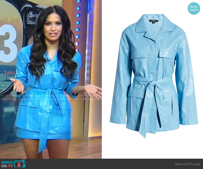Rails Romily Belted Faux Leather Jacket worn by Rocsi Diaz on Good Morning America