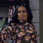 Randi’s rose print mock-neck blouse on Call Me Kat