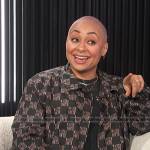 Raven’s black Wasted Youth print jacket on E! News