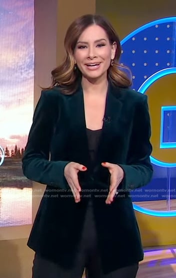 Rebecca’s green velvet blazer on Good Morning America