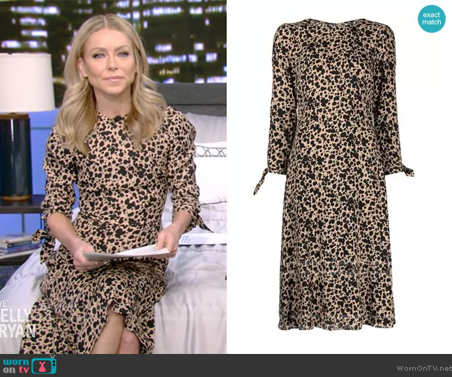 Reformation Port Print Long Sleeve Midi Dress worn by Kelly Ripa on Live with Kelly and Mark