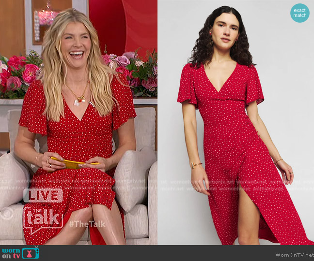 Reformation Breanna Dress worn by Amanda Kloots on The Talk