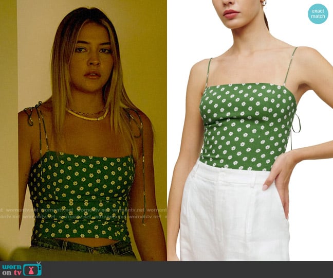 Reformation Meyer Top in Hannah worn by Sarah Cameron (Madelyn Cline) on Outer Banks