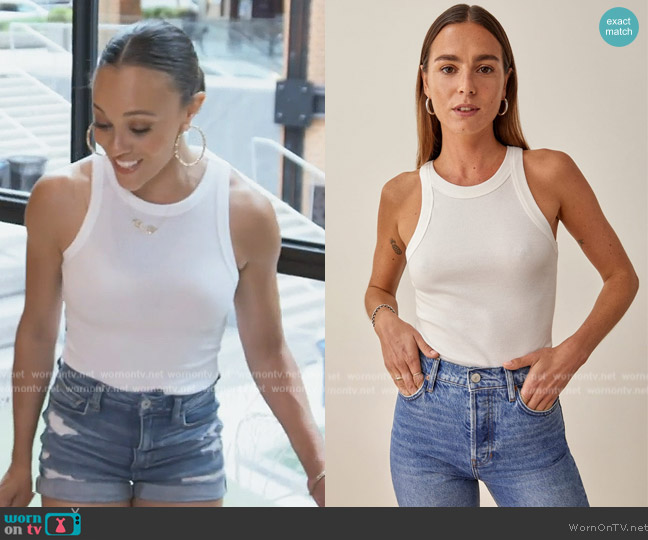 Reformation Tasha Tank worn by Ashley Darby on The Real Housewives of Potomac