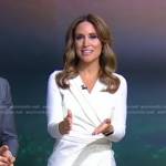 Rhiannon’s white long sleeve wrap dress on Good Morning America
