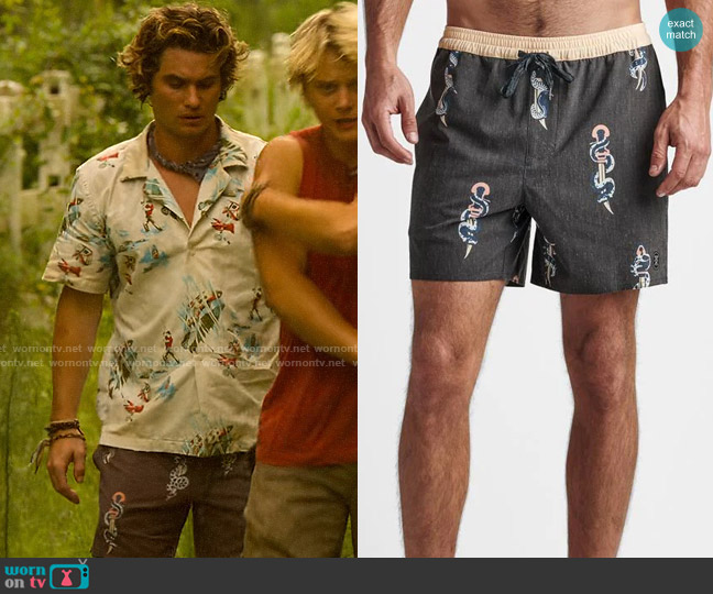 Roark Shorey Boardshorts in Snake & Dagger worn by John B (Chase Stokes) on Outer Banks