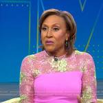 Robin’s pink floral lace panel dress on Good Morning America