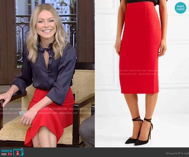 Roland Mouret Arreton Skirt worn by Kelly Ripa on Live with Kelly and Mark