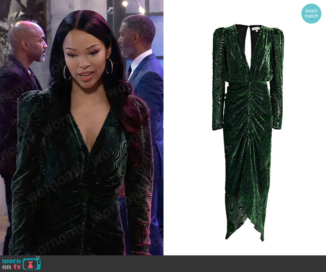 Ronny Kobo Astrid Dress worn by Portia Robinson (Brook Kerr) on General Hospital