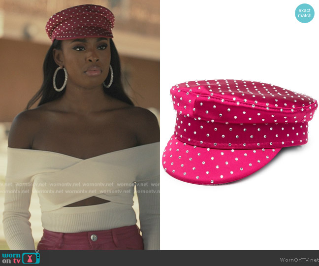 Ruslan Baginskiy Embellished Baker Boy Cap worn by Hilary Banks (Coco Jones) on Bel-Air
