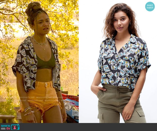 RVCA Speakeasy Button Down Shirt worn by Kiara Carrera (Madison Bailey) on Outer Banks
