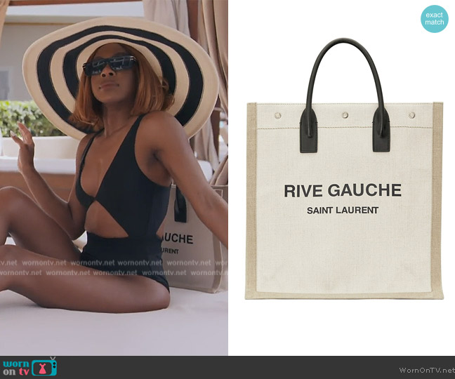 Saint Laurent Rive Gauche Tote Bag worn by Candiace Dillard Bassett on The Real Housewives of Potomac