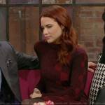 Sally’s red and black striped knit dress on The Young and the Restless