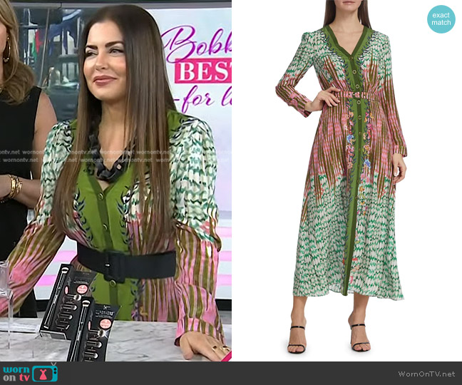 Saloni Lea Shirt Dress in Coral Vine worn by Bobbie Thomas on Today