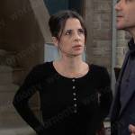 Sam’s black henley top and suede belt on General Hospital
