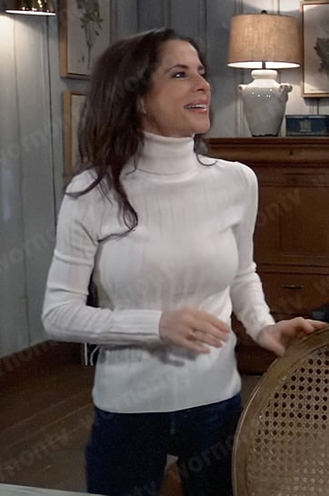 Sam’s white turtleneck sweater on General Hospital